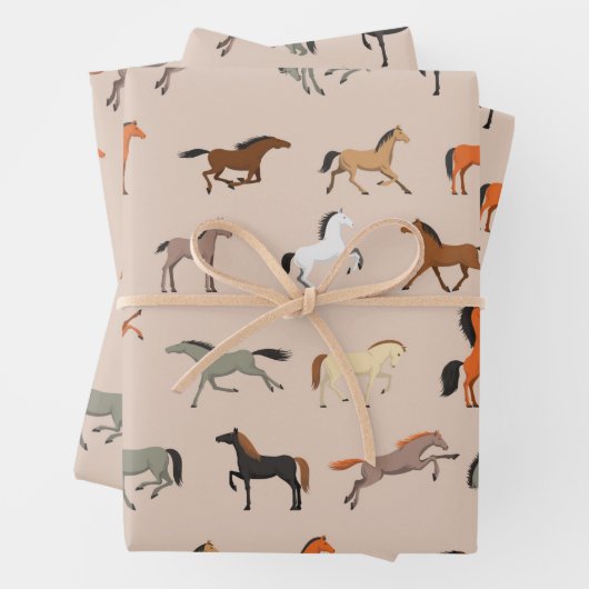 Paardenpringspatroon, jongens, meisjes en Kinderen Inpakpapier Vel (In situ)