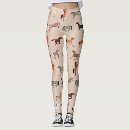 Paardenpringspatroon, jongens, meisjes en Kinderen Leggings (Voorkant)
