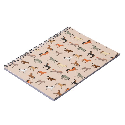 Paardenpringspatroon, jongens, meisjes en Kinderen Notitieboek (Linkerzijde)