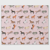Paardenprintpatroon, Kind voor vrouwen en meisjes, Cadeaupapier (Vlak)