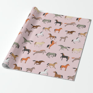 Paardenprintpatroon, Kind voor vrouwen en meisjes, Cadeaupapier
