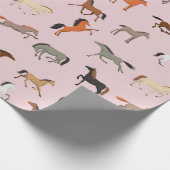Paardenprintpatroon, Kind voor vrouwen en meisjes, Cadeaupapier (Hoek)