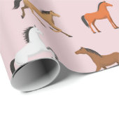 Paardenprintpatroon, Kind voor vrouwen en meisjes, Cadeaupapier (Rol Hoek)