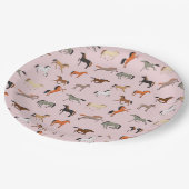 Paardenprintpatroon, Kind voor vrouwen en meisjes, Papieren Bordje (Gekanteld)