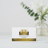 Paardenprofiel en goudbruin visitekaartje (Staand voorkant)