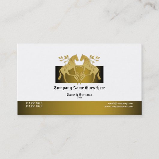Paardenprofiel en goudbruin visitekaartje (Voorkant)