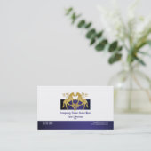 Paardenprofiel en goudbruin visitekaartje (Staand voorkant)