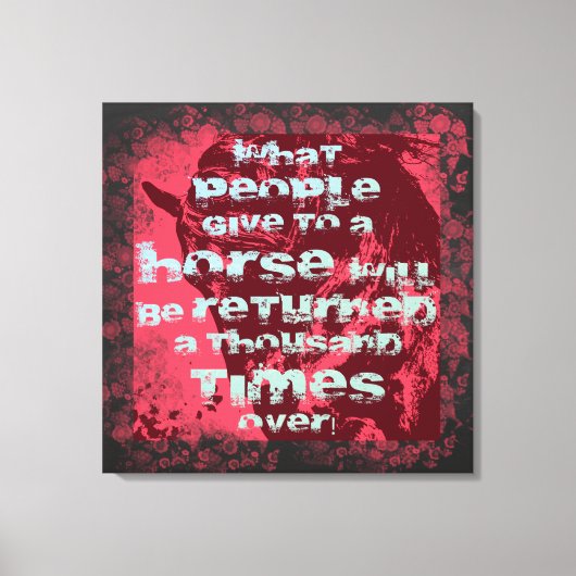 Paardenquote II - omcirkeld Canvas Afdruk (Voorkant)