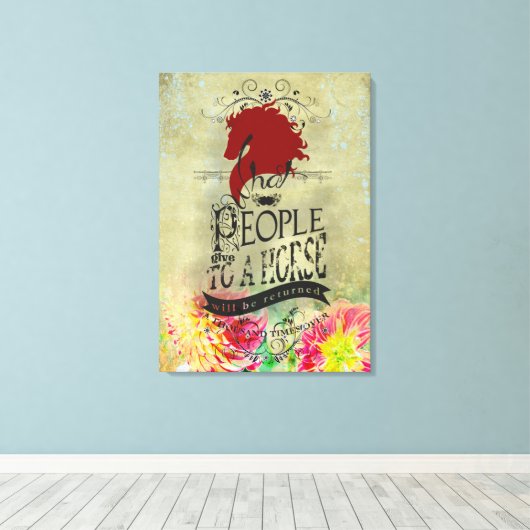 Paardenquote - omcirkeld Canvas (Insitu (Houten vloer))