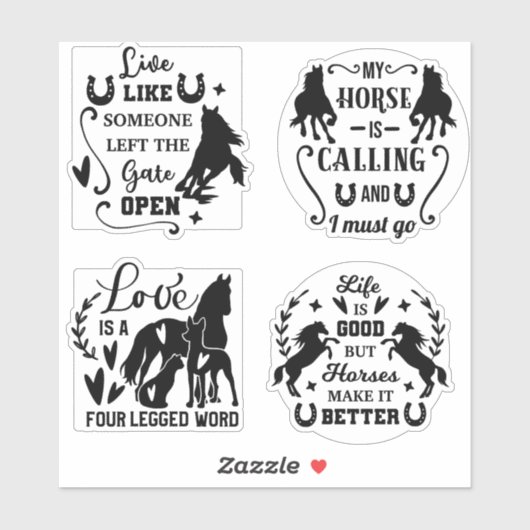 Paardenquote sticker bundel (Vel)