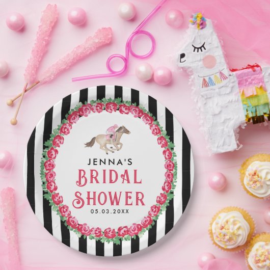 Paardenrace Derby Bruidsfeest Papieren Bordje (Feest)