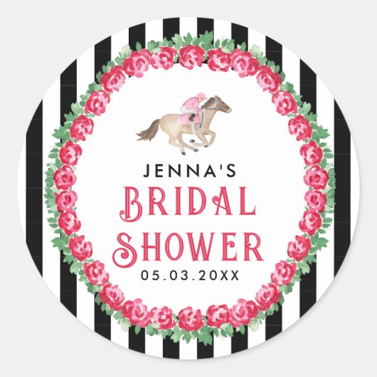 Paardenrace Derby Bruidsmeisjesfeest Ronde Sticker (Voorkant)