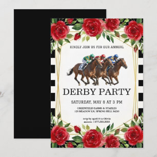 Paardenrace Derby Feest Vintage Uitnodiging 2026