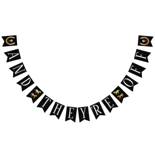 Paardenrace Derby Party En ze zijn van paarden af Vlaggetjes (Alle)