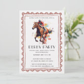 Paardenrace Feest Uitnodiging (Staand voorkant)