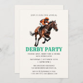  paardenrace jockey derby party uitnodiging (Voorkant / Achterkant)