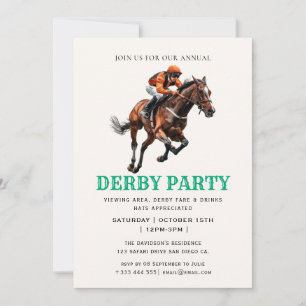  paardenrace jockey derby party uitnodiging