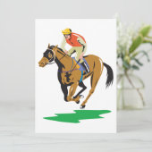 Paardenrace Jockey Galopperend Kaart (Staand voorkant)
