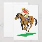 Paardenrace Jockey Galopperend Kaart (Voorkant / Achterkant)