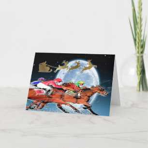 Paardenrace Kerst of elke gelegenheid Feestdagen Kaart