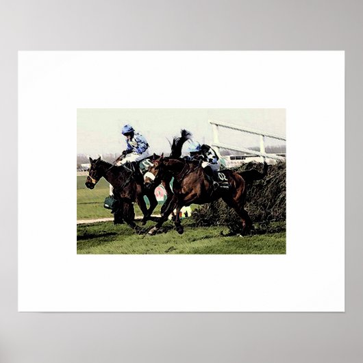Paardenrace Posterprint Poster (Voorkant)