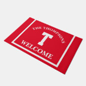 Paardenrace Stijl Familienaam Monogram Welkom Deurmat (Schuin)