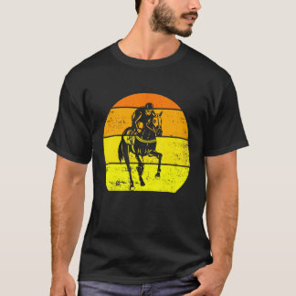 Paardenrace Vintage Retro Zonsondergang Paardenren T-shirt