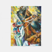 Paardenracebanket Fleece Deken (Voorkant)
