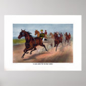  paardenracebedrukking poster (Voorkant)