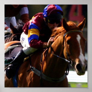Paardenracefoto afdrukken poster