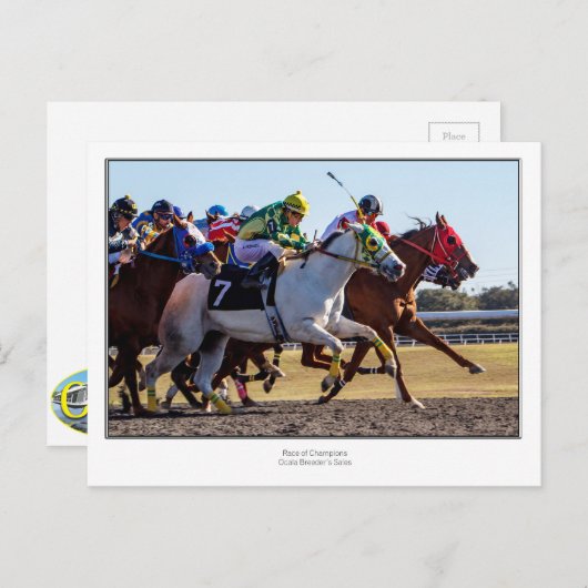 paardenraces briefkaart (Voorkant / Achterkant)