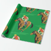 paardenraces cadeaupapier (Uitgerold)