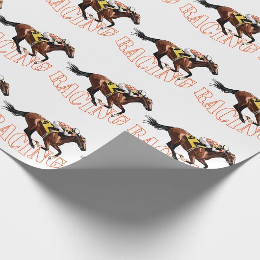 paardenraces cadeaupapier (Hoek)