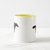 paardenraces; geel tweekleurige koffiemok (Center)