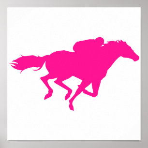 paardenraces met warmroze paardenraces; Race Horse Poster