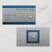 paardenraces; metaal visitekaartje (Voorkant / Achterkant)