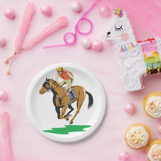 paardenraces papieren bordje (Feest)