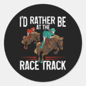 paardenraces ronde sticker (Voorkant)