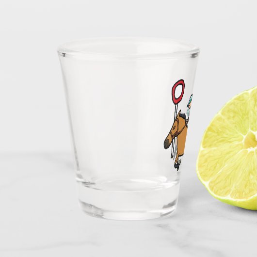 paardenraces shot glas (Links)