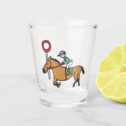 paardenraces shot glas (Voorkant)