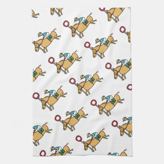 paardenraces theedoek (Verticaal)