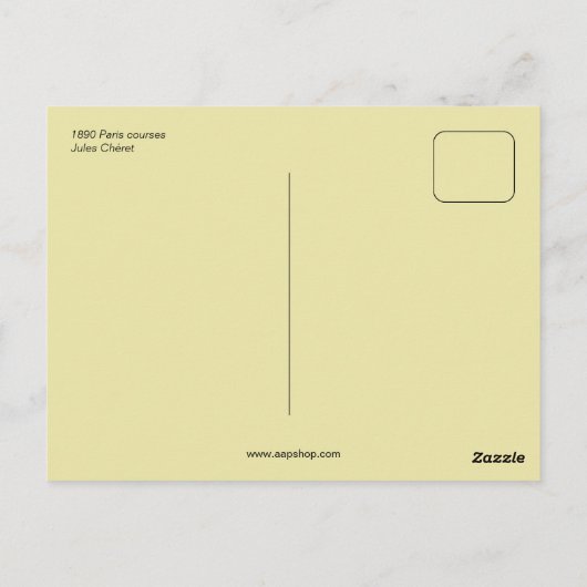  paardenraces van Parijs en Briefkaart (Achterkant)