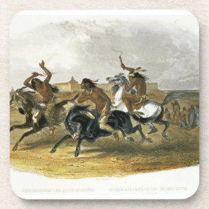 Paardenraces van Sioux-Indianen bij Fort Pierre, p Drankjes Onderzetter