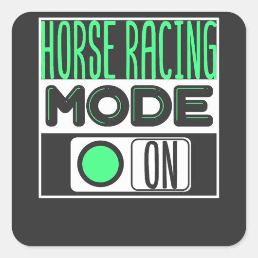 paardenraces vierkante sticker (Voorkant)