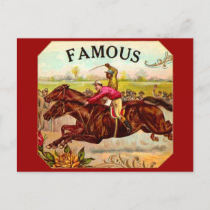 paardenracestoornis op de rails briefkaart