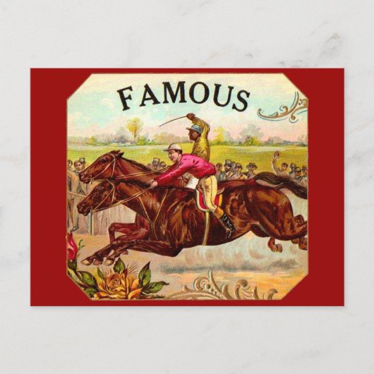  paardenracestoornis op de rails briefkaart (Voorkant)