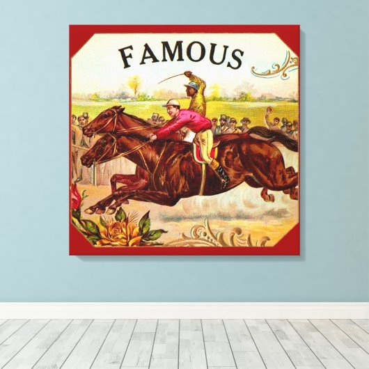 paardenracestoornis op de rails canvas afdruk (Insitu (Houten vloer))