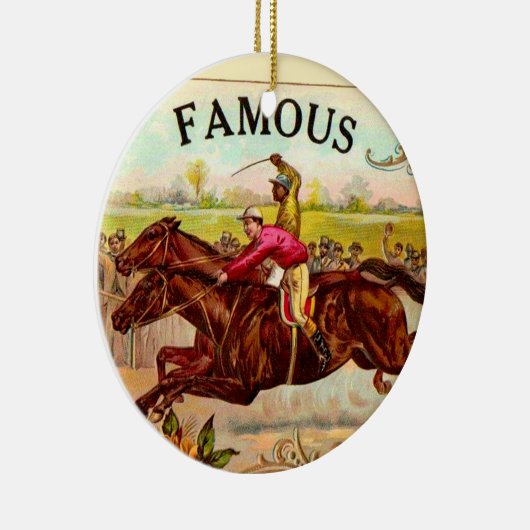  paardenracestoornis op de rails keramisch ornament (Rechts)