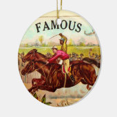  paardenracestoornis op de rails keramisch ornament (Links)