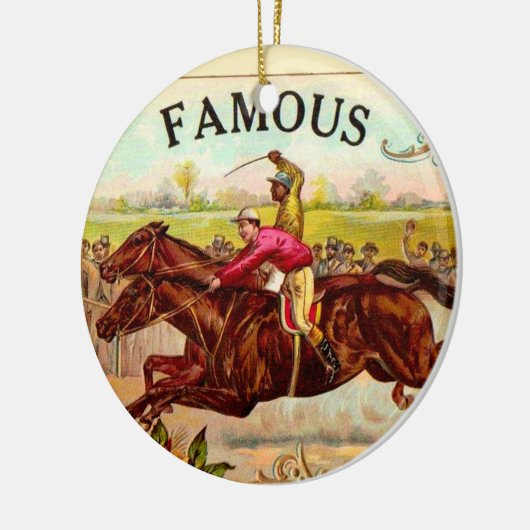  paardenracestoornis op de rails keramisch ornament (Links)